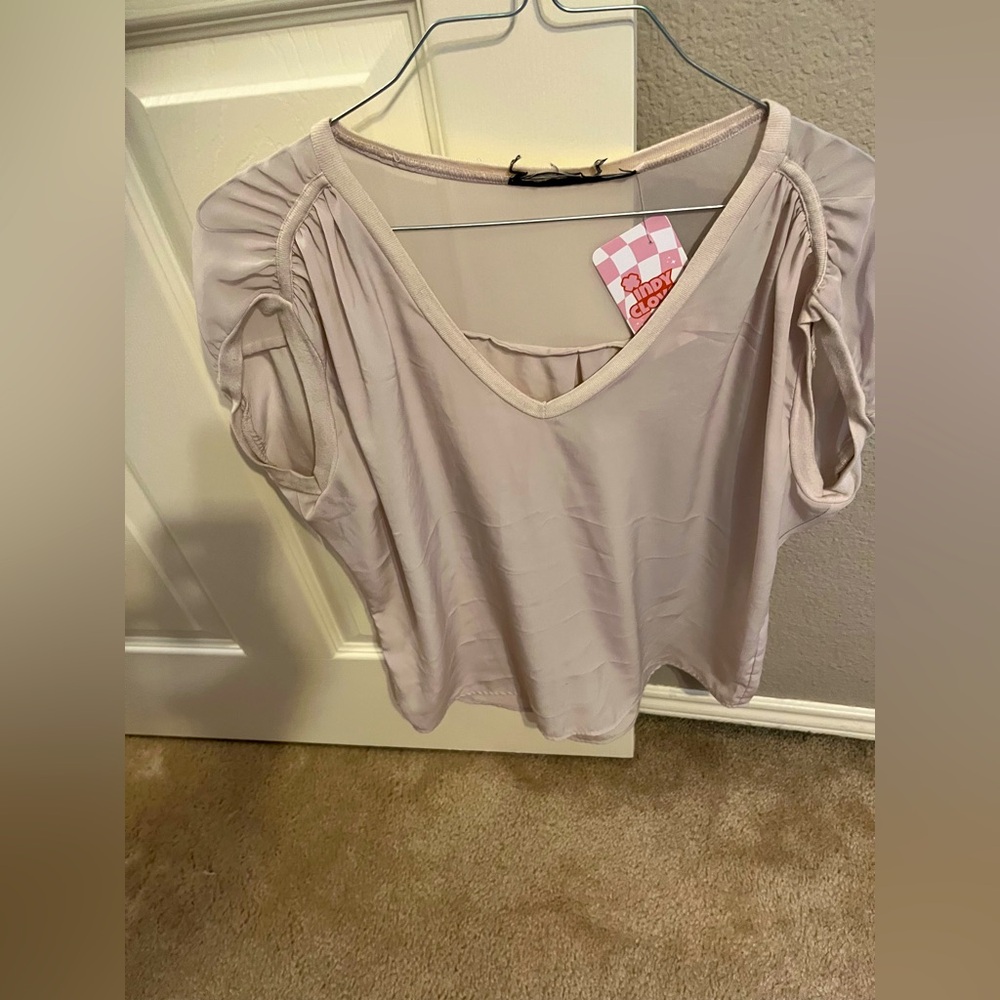 Women's BCBG Sheer Cream Top